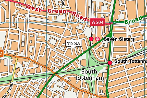 N15 5LG map - OS VectorMap District (Ordnance Survey)