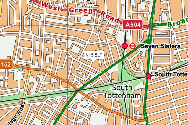 N15 5LT map - OS VectorMap District (Ordnance Survey)