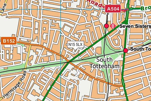 N15 5LX map - OS VectorMap District (Ordnance Survey)