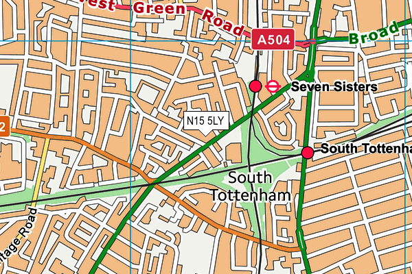 N15 5LY map - OS VectorMap District (Ordnance Survey)