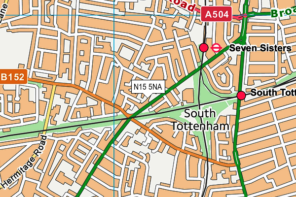 N15 5NA map - OS VectorMap District (Ordnance Survey)