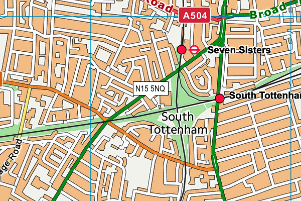 N15 5NQ map - OS VectorMap District (Ordnance Survey)