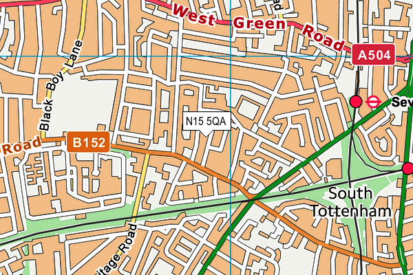 N15 5QA map - OS VectorMap District (Ordnance Survey)
