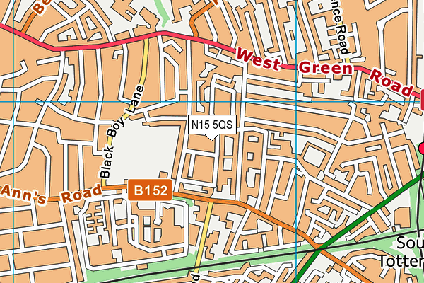 N15 5QS map - OS VectorMap District (Ordnance Survey)