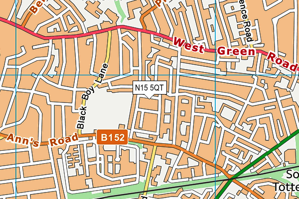 N15 5QT map - OS VectorMap District (Ordnance Survey)