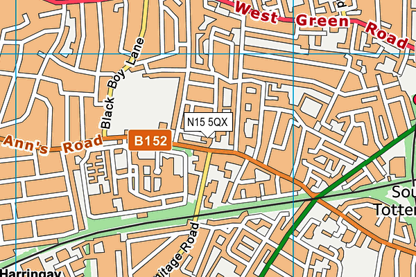 N15 5QX map - OS VectorMap District (Ordnance Survey)