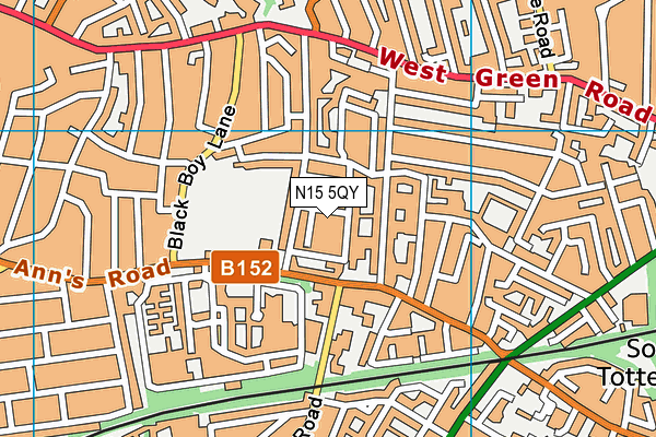 N15 5QY map - OS VectorMap District (Ordnance Survey)