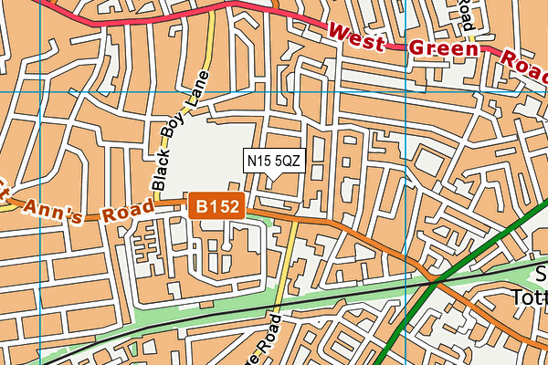 N15 5QZ map - OS VectorMap District (Ordnance Survey)
