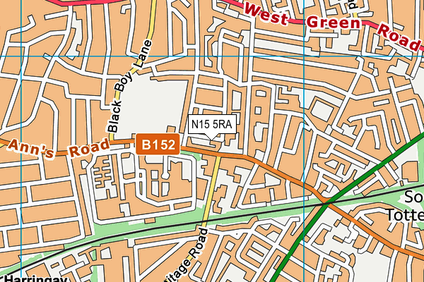 N15 5RA map - OS VectorMap District (Ordnance Survey)