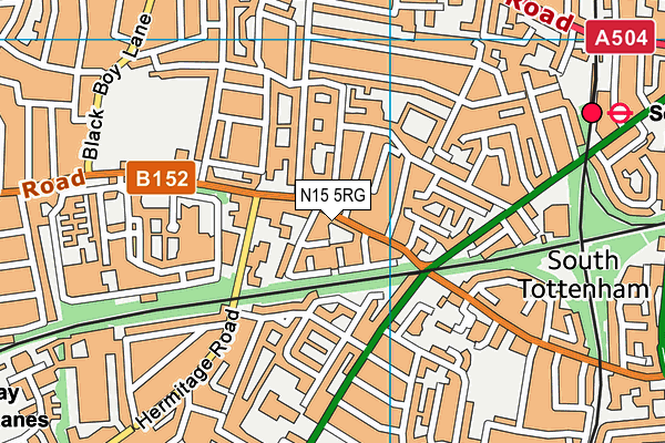 N15 5RG map - OS VectorMap District (Ordnance Survey)