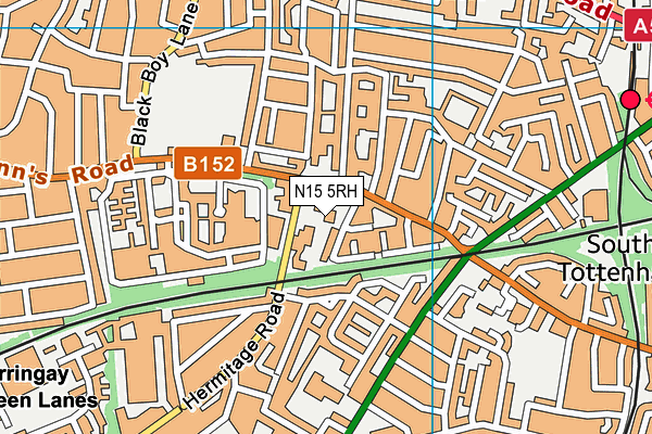 N15 5RH map - OS VectorMap District (Ordnance Survey)