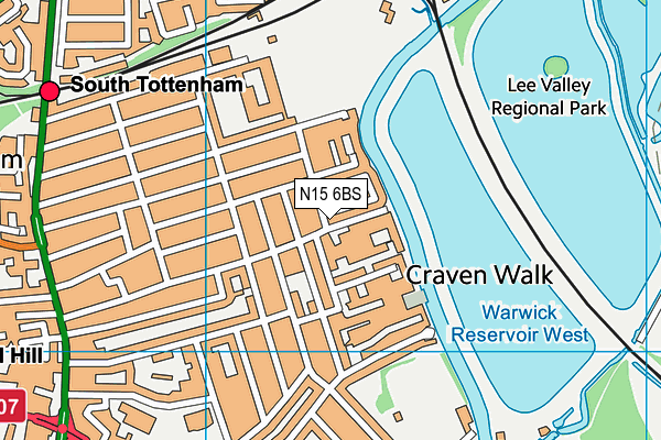 N15 6BS map - OS VectorMap District (Ordnance Survey)