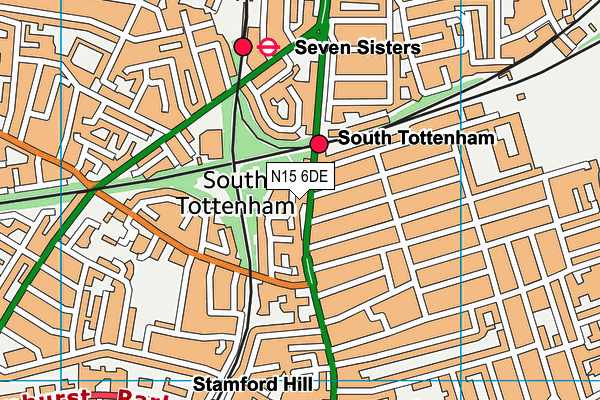 N15 6DE map - OS VectorMap District (Ordnance Survey)
