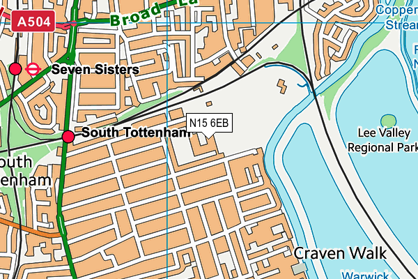 N15 6EB map - OS VectorMap District (Ordnance Survey)