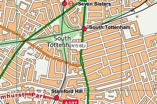 N15 6EJ map - OS VectorMap District (Ordnance Survey)