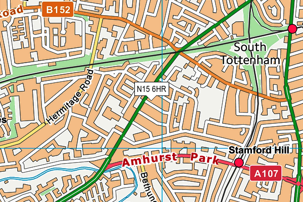 N15 6HR map - OS VectorMap District (Ordnance Survey)