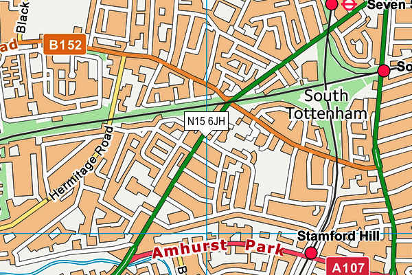 N15 6JH map - OS VectorMap District (Ordnance Survey)