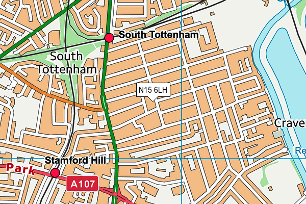 N15 6LH map - OS VectorMap District (Ordnance Survey)