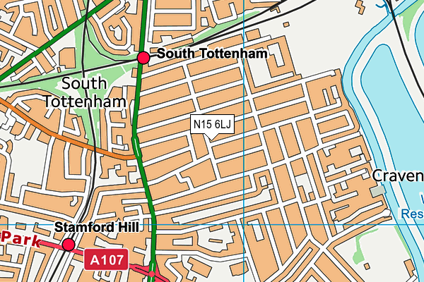 N15 6LJ map - OS VectorMap District (Ordnance Survey)