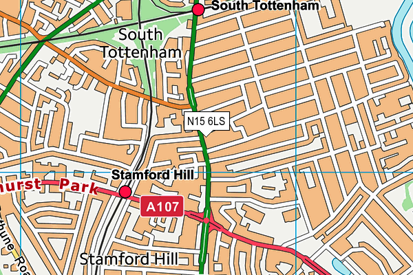 N15 6LS map - OS VectorMap District (Ordnance Survey)