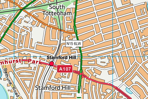 N15 6LW map - OS VectorMap District (Ordnance Survey)