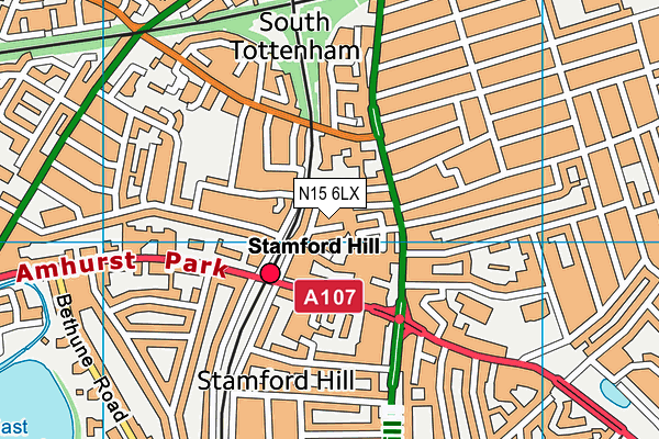 N15 6LX map - OS VectorMap District (Ordnance Survey)