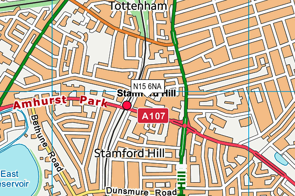 N15 6NA map - OS VectorMap District (Ordnance Survey)