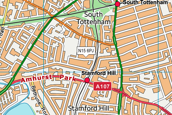 N15 6PJ map - OS VectorMap District (Ordnance Survey)