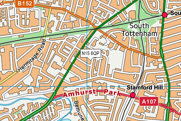 N15 6QP map - OS VectorMap District (Ordnance Survey)