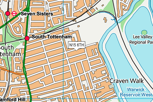 N15 6TH map - OS VectorMap District (Ordnance Survey)