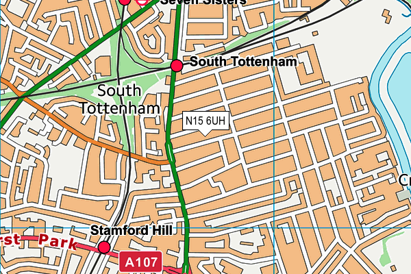 N15 6UH map - OS VectorMap District (Ordnance Survey)