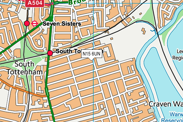 N15 6UN map - OS VectorMap District (Ordnance Survey)
