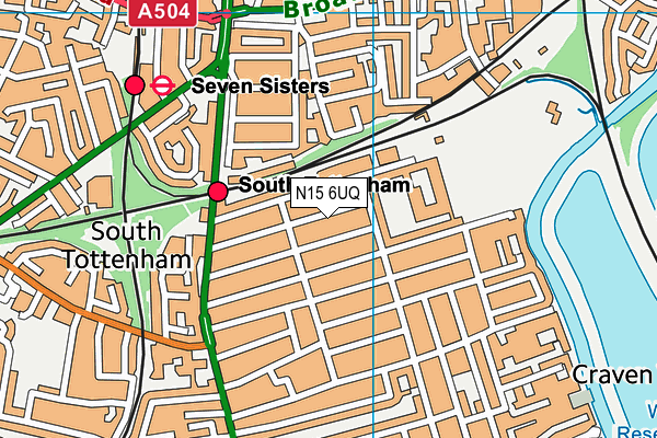 N15 6UQ map - OS VectorMap District (Ordnance Survey)