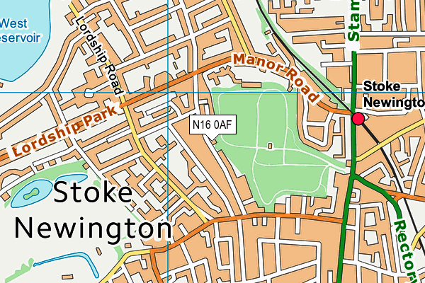 N16 0AF map - OS VectorMap District (Ordnance Survey)