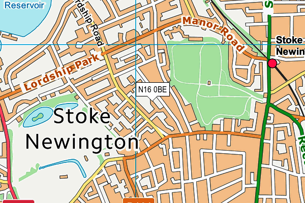 N16 0BE map - OS VectorMap District (Ordnance Survey)