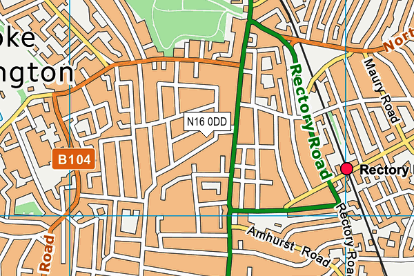 N16 0DD map - OS VectorMap District (Ordnance Survey)