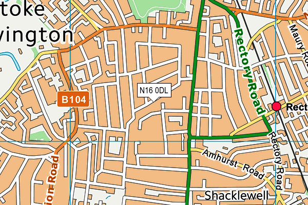 N16 0DL map - OS VectorMap District (Ordnance Survey)