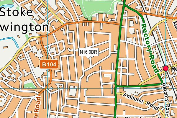 N16 0DR map - OS VectorMap District (Ordnance Survey)