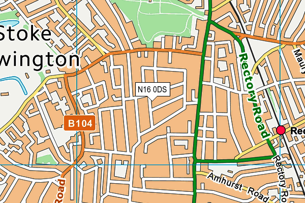 N16 0DS map - OS VectorMap District (Ordnance Survey)