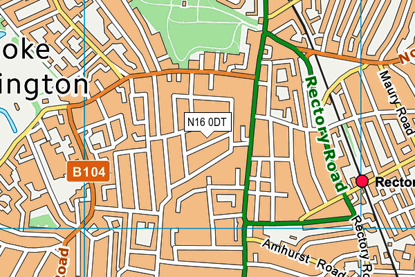 N16 0DT map - OS VectorMap District (Ordnance Survey)