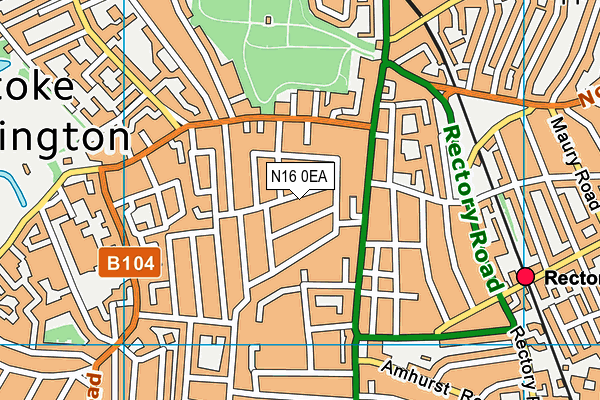 N16 0EA map - OS VectorMap District (Ordnance Survey)