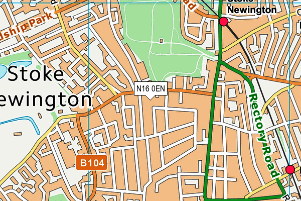 N16 0EN map - OS VectorMap District (Ordnance Survey)