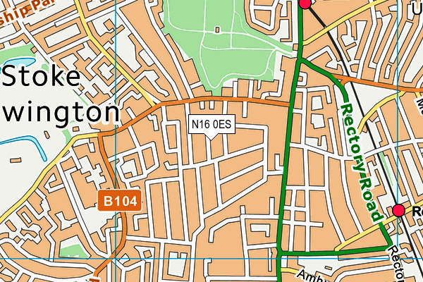 N16 0ES map - OS VectorMap District (Ordnance Survey)