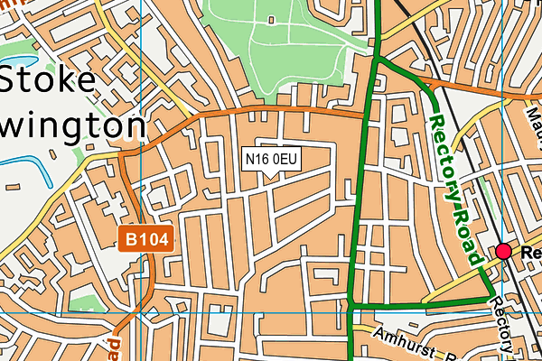 N16 0EU map - OS VectorMap District (Ordnance Survey)
