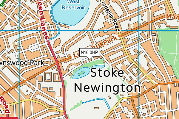 N16 0HP map - OS VectorMap District (Ordnance Survey)