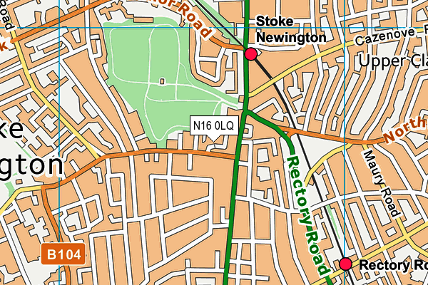 N16 0LQ map - OS VectorMap District (Ordnance Survey)