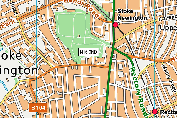 N16 0ND map - OS VectorMap District (Ordnance Survey)