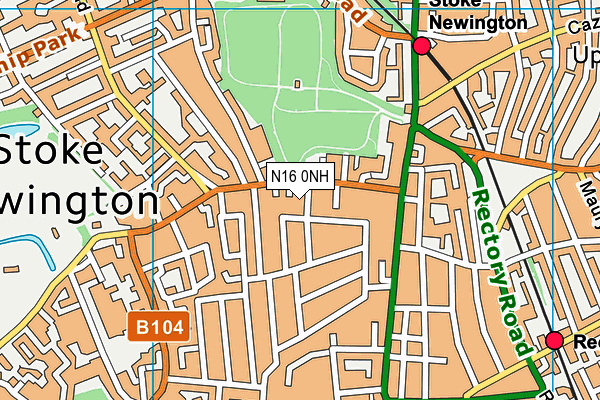 N16 0NH map - OS VectorMap District (Ordnance Survey)
