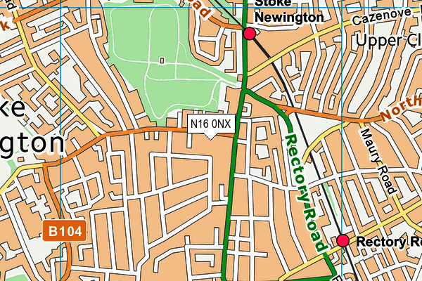 N16 0NX map - OS VectorMap District (Ordnance Survey)