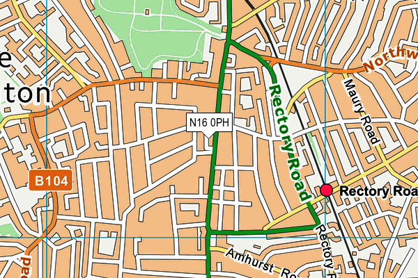N16 0PH map - OS VectorMap District (Ordnance Survey)